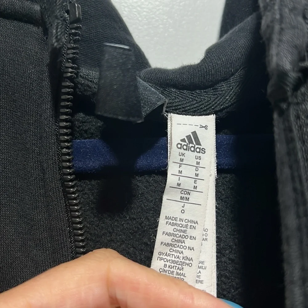 Adidas Black Jacket with White Accents Medium